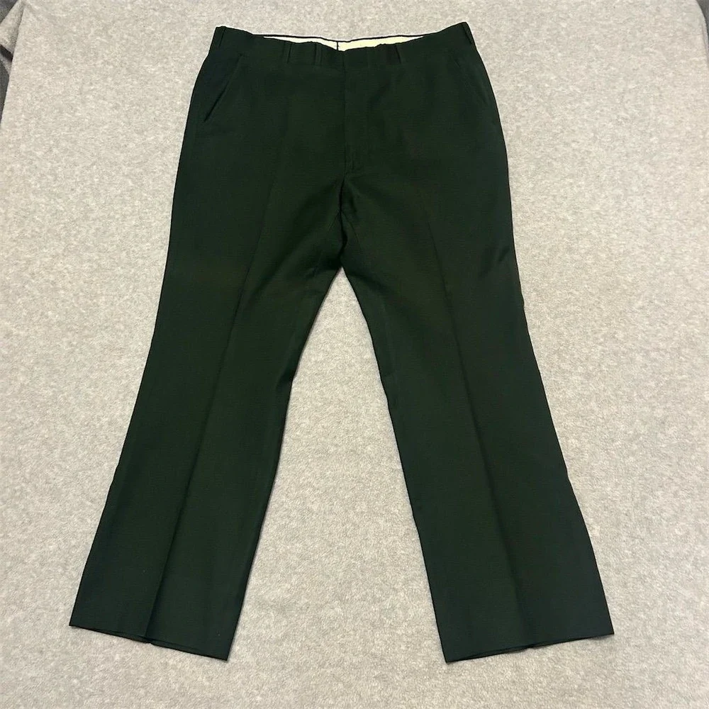 Vintage Corbin Pants Men's 36 Green Dress Prime Flannel Straight Mac Hugh Inc.
